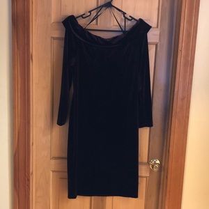 Calvin Klein off the shoulder velvet like dress